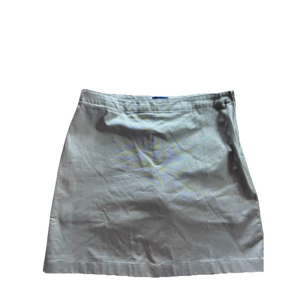 Lands End Khaki Tan Athletic Running Skort Skirt with Shorts Womens Size L 14 16